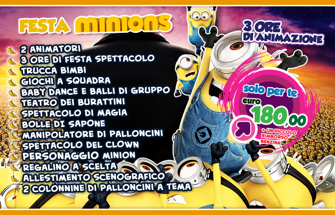 Festa MINIONS! 3 ore di Animazione 2 Animatori in costume ...