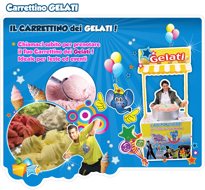 Chiamaci subito per prenotare il Tuo Carrettino dei Gelati! Ideale per feste ed eventi