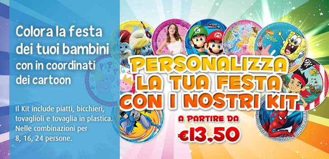 Personalizza la tua festa con in nostri kit